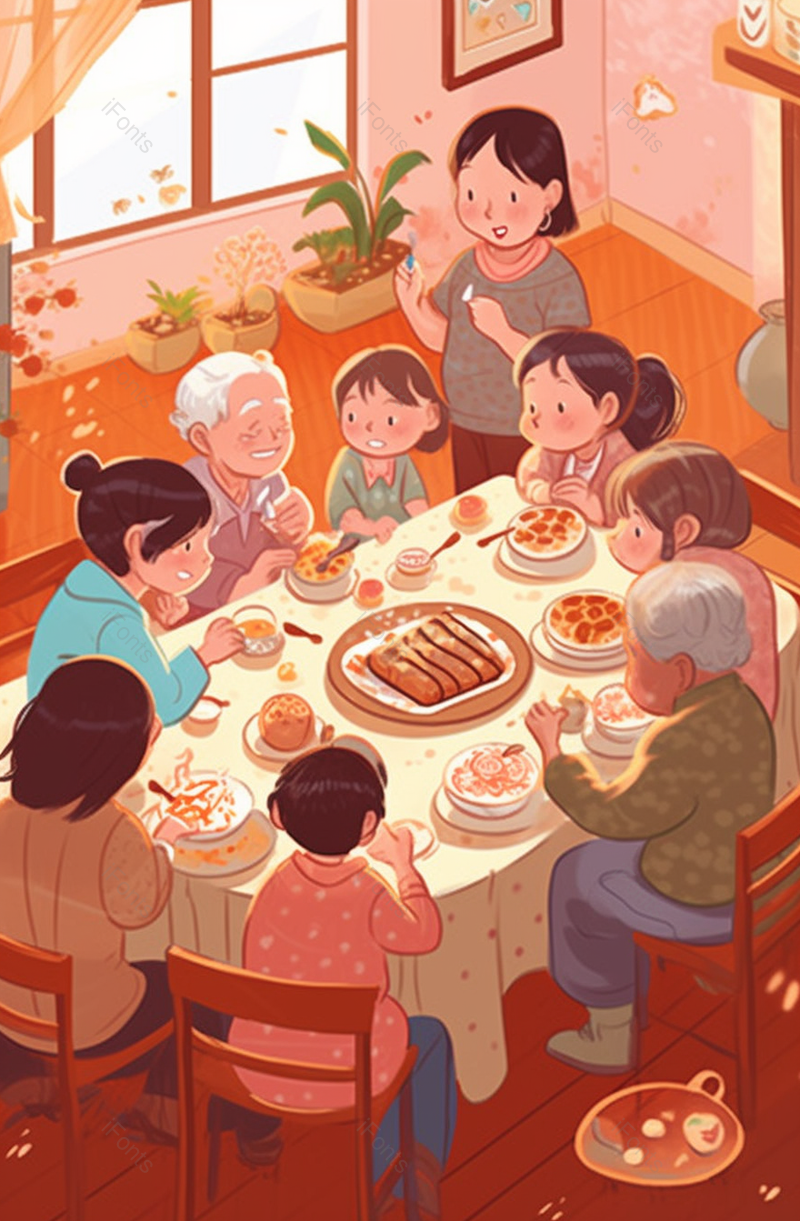 新年快乐一家人吃饭场景图,插画/手绘图,插画/手绘图库,插画/手绘图下载,插画/手绘